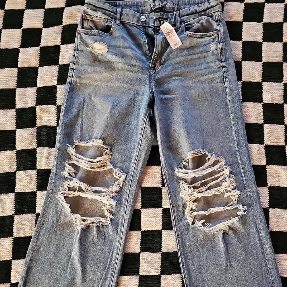 American Eagle Boyfriend Jeans with Distressed Knees